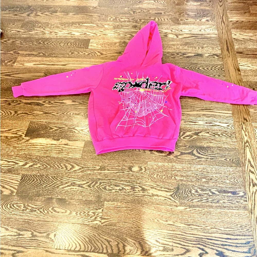 BEST OFFER! 1 to 1 spider hoodie pink v2 small retail 200 selling for 90